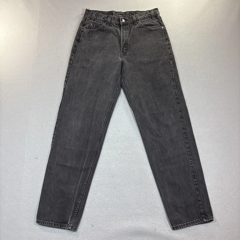 Vtg 90s Levis 550 Orange Tab Mens 36x36 Faded Relaxed Fit‎ Denim Jeans Black USA